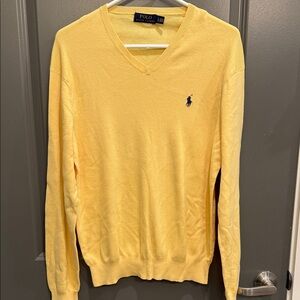 Polo by Ralph Lauren Men's V-Neck Sweater in Bright Yellow